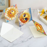 6pcs Diamond Art Painting Set Greeting Card, Happy Sun 5D DIY Special Shape Diamond Greeting Card Creative Gifts, Christmas Thanksgiving Greeting Card Congratulation