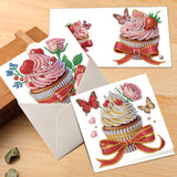 6pcs Diamond Painting Kit Greeting Cards, Cupcakes 5D DIY Diamond Handmade Holiday Greeting Cards with Envelopes, Christmas Gifts Congratulations!