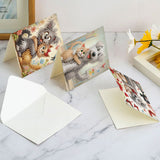 6pcs Diamond Art Painting Kit Greeting Card, Happy Kitten Puppy 5D DIY Special Shape Diamond Greeting Card Creative Gifts, Christmas Thanksgiving Greeting Card Congratulation