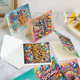 6pcs Diamond Painting Kit Greeting Card, Birthday 5D DIY Diamond Handmade Holiday Greeting Card with Envelope, Christmas Gift Congratulation