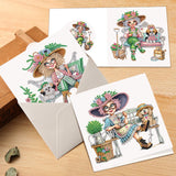 6pcs Diamond Painting Kit Greeting Card, Mushroom Genie 5D DIY Diamond Handmade Holiday Greeting Card with Envelope, Christmas Gift Congratulation