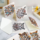 6pcs Diamond Art Painting Kit Greeting Card, Handsome Owl 5D DIY Special Shape Diamond Greeting Card Creative Gifts, Christmas Thanksgiving Day Greeting Card Congratulation