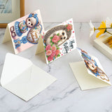 6 Pieces Diamond Art Painted Greeting Cards, Christmas Tree Snowman Truck Gift 5D DIY Special Shape Diamond Card Creative Gift, Christmas Thanksgiving Greeting Card Congratulation