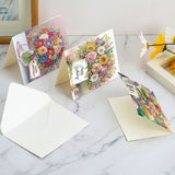 6pcs Diamond Art Painting Kit Greeting Card, Flower Horse 5D DIY Special Shape Diamond Greeting Card Creative Gift, Christmas Thanksgiving Greeting Card Congratulation
