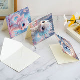6pcs Diamond Art Painting Set Greeting Card, Colourful Dinosaur 5D DIY Special Shape Diamond Greeting Card Creative Gifts, Christmas Thanksgiving Greeting Card Congratulation