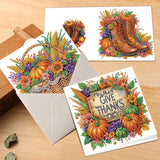6pcs Diamond Painting Kit Greeting Card, Pumpkin 5D DIY Diamond Handmade Holiday Greeting Card with Envelope, Christmas Gift Congratulation