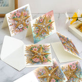 6pcs Diamond Art Painting Kit Greeting Card, Yellow Pentagram 5D DIY Special Shape Diamond Greeting Card Creative Gifts, Christmas Thanksgiving Greeting Card Congratulation