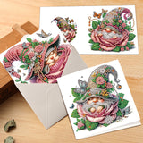6pcs Diamond Painting Kit Greeting Card, Sleeping Gnome 5D DIY Diamond Handmade Holiday Greeting Card with Envelope, Christmas Gift Congratulation
