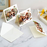 6 pcs Diamond Art Painted Greeting Card, Monkey Leopard 5D DIY Special Shape Diamond Card Creative Gift, Christmas Thanksgiving Greeting Card Congratulation
