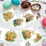6pcs Diamond Painting Kit Greeting Card, Flower Bunny 5D DIY Diamond Handmade Holiday Greeting Card with Envelope, Christmas Gift Congratulation