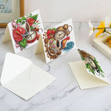 6pcs Diamond Art Painting Kit Greeting Card, Alarm Clock Rooster Mug 5D DIY Special Shape Diamond Greeting Card Creative Gifts, Christmas Thanksgiving Greeting Card Congratulation