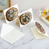 6pcs Diamond Painting Kit Greeting Card, Flower 5D DIY Diamond Handmade Holiday Greeting Card with Envelope, Christmas Gift Congratulation
