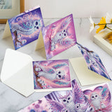 6pcs Diamond Art Painting Kit Greeting Card, Spread Wings Owl 5D DIY Special Shape Diamond Greeting Card Creative Gifts, Christmas Thanksgiving Day Greeting Card Congratulation