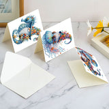 6pcs Diamond Art Painting Set Greeting Cards, Sea Life Gnomes 5D DIY Special Shape Diamond Greeting Cards Creative Gifts, Christmas Thanksgiving Greeting Cards Congratulation