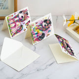 6 pcs Diamond Art Painted Greeting Card, Prairie Horse 5D DIY Special Shape Diamond Card Creative Gift, Christmas Thanksgiving Greeting Card Congratulation