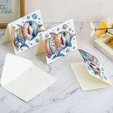 6pcs Diamond Art Painting Kit Greeting Card, Dolphin Birthday Cake 5D DIY Special Shape Diamond Greeting Card Creative Gift, Christmas Thanksgiving Greeting Card Congratulation