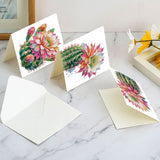 6pcs Diamond Art Painting Set Greeting Card, Cactus Flower 5D DIY Special Shape Diamond Greeting Card Creative Gifts, Christmas Thanksgiving Day Greeting Card Congratulation