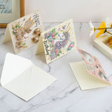 6pcs Diamond Art Painting Kit Greeting Card, Swan Bird Angel Horse 5D DIY Special Shape Diamond Greeting Card Creative Gifts, Christmas Thanksgiving Greeting Card Congratulation