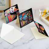 6pcs Diamond Art Painting Kit Greeting Card, Crocodile Elephant etc Birthday Party 5D DIY Special Shape Diamond Greeting Card Creative Gift, Christmas Thanksgiving Greeting Card Congratulation