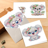 6pcs Diamond Painting Kit Greeting Card, Animal 5D DIY Diamond Handmade Holiday Greeting Card with Envelope, Christmas Gift Congratulation