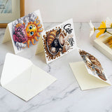 6pcs Diamond Art Painting Kit Greeting Card, Rose Sun Coffee Mug 5D DIY Special Shape Diamond Greeting Card Creative Gifts, Christmas Thanksgiving Greeting Card Congratulation