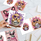6pcs Diamond Painting Kit Greeting Card, Puppy 5D DIY Diamond Handmade Holiday Greeting Card with Envelope, Christmas Gift Congratulation