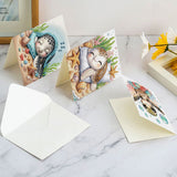6 pcs Diamond Art Painted Greeting Card, Beach Turtle 5D DIY Special Shape Diamond Card Creative Gift, Christmas Thanksgiving Greeting Card Congratulation