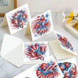 6pcs Diamond Art Painting Kit Greeting Card, Red Carp 5D DIY Special Shape Diamond Greeting Card Creative Gifts, Christmas Thanksgiving Greeting Card Congratulation