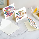 6pcs Diamond Art Painting Set Greeting Card, Colourful Dreamcatcher 5D DIY Special Shape Diamond Greeting Card Creative Gifts, Christmas Thanksgiving Greeting Card Congratulation