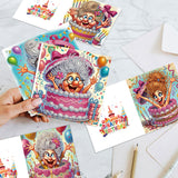 6pcs Diamond Painting Kit Greeting Card, Quirky Ladies 5D DIY Diamond Handmade Holiday Greeting Card with Envelope, Christmas Gift Congratulation