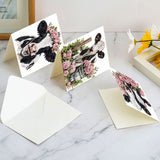 6pcs Diamond Painting Kit Greeting Card, Cow 5D DIY Diamond Handmade Holiday Greeting Card with Envelope, Christmas Gift Congratulation