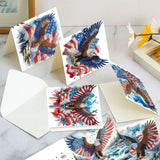 6pcs Diamond Art Painting Kit Greeting Card, Spread Wings Yang Fan Eagle 5D DIY Special Shape Diamond Greeting Card Creative Gifts, Christmas Thanksgiving Day Greeting Card Congratulation