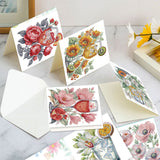 6pcs Diamond Art Painting Kit Greeting Card, Wine Glass Flower 5D DIY Special Shape Diamond Greeting Card Creative Gifts, Christmas Thanksgiving Greeting Card Congratulation