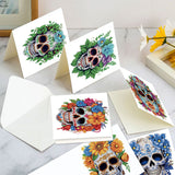 6pcs Diamond Art Painting Kit Greeting Card, Flower Cave Head 5D DIY Special Shape Diamond Greeting Card Creative Gifts, Christmas Thanksgiving Greeting Card Congratulation