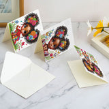 6 pcs Diamond Art Painted Greeting Card, Sun Moon Side by Side 5D DIY Special Shape Diamond Card Creative Gift, Christmas Thanksgiving Greeting Card Congratulation