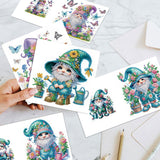 6pcs Diamond Painting Kit Greeting Card, Happy Gnome 5D DIY Diamond Handmade Holiday Greeting Card with Envelope, Christmas Gift Congratulation