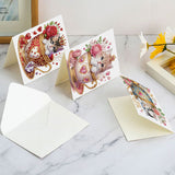 6 pcs Diamond Art Painting Kit Greeting Card, Flower Calf Fine Glitter Greeting Card Gift 5D DIY Special Shape Diamond Card Creative Gift, Holiday Gift Congratulation