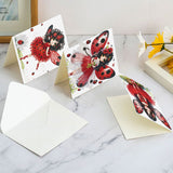 6pcs Diamond Art Painting Kit Greeting Card, Colourful Butterfly 5D DIY Special Shape Diamond Greeting Card Creative Gift, Christmas Thanksgiving Greeting Card Congratulation