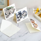 6 pcs Diamond Art Painted Greeting Card, Chocolate Cake 5D DIY Special Shape Diamond Card Creative Gifts, Christmas Thanksgiving Greeting Card Congratulation