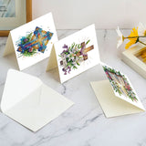 6pcs Diamond Painting Kit Greeting Card, Cross Flower 5D DIY Diamond Handmade Holiday Greeting Card with Envelope, Christmas Gift Congratulations