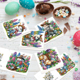 6pcs Diamond Art Painting Kit Greeting Card, Hat Bunny 5D DIY Diamond Handmade Holiday Greeting Card with Envelope, Christmas Gift Congratulation