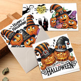6pcs Diamond Painting Kit Greeting Card, Halloween Happy Pumpkin 5D DIY Diamond Handmade Holiday Greeting Card with Envelope, Christmas Gift Congratulation