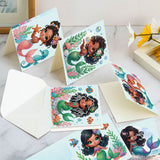 6pcs Diamond Art Painting Kit Greeting Card, Underwater Mermaid 5D DIY Special Shape Diamond Greeting Card Creative Gifts, Christmas Thanksgiving Greeting Card Congratulations