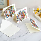 6pcs Diamond Art Painting Set Greeting Card, Fashion Seaside Gnome 5D DIY Special Shape Diamond Greeting Card Creative Gifts, Christmas Thanksgiving Greeting Card Congratulations