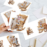 6pcs Diamond Painting Kit Greeting Card, Sofa Puppy 5D DIY Diamond Handmade Holiday Greeting Card with Envelope, Christmas Gift Congratulation