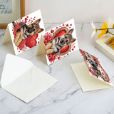 6pcs Diamond Art Painting Kit Greeting Cards, Love German Shepherd 5D DIY Special Shape Diamond Greeting Cards Creative Gifts, Christmas Thanksgiving Greeting Cards Congratulation