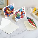 6pcs Diamond Painting Kit Greeting Card, Fruit Flag 5D DIY Diamond Handmade Holiday Greeting Card with Envelope, Christmas Gift Congratulation