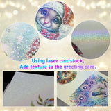 6 pcs Diamond Art Painted Greeting Card, Temperament Wave Pious Lady 5D DIY Special Shape Diamond Card Creative Gift, Christmas Thanksgiving Greeting Card Congratulation