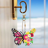 4 Pieces 5D Diamond Painting Keychains Kits Diamond Art Key Chains , DIY Art Key Pendant Ornament Art Crafts Decor