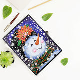 DIY Diamond Painting Notebook - Christmas snowman (With lines)